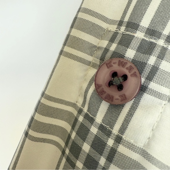 K-WAY Tech Men's Gray Plaid Long Sleeve Button-Up Shirt Size L Casual Collared - Picture 6 of 12